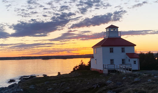 Port Bickerton Lighthouse where Cooper Lee Braithwaite spent a two-week writer’s residency. Cooper Lee received a Professional Development Grant from Access Copyright Foundation.